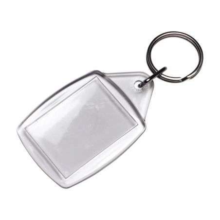 Llavero plástico transparente con inserto