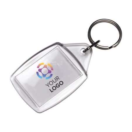 Llavero plástico transparente con inserto