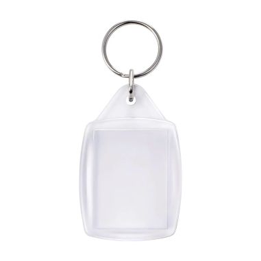 Llavero plástico transparente con inserto