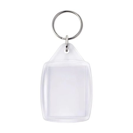 Llavero plástico transparente con inserto