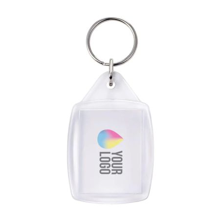 Llavero plástico transparente con inserto