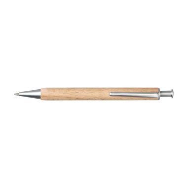 Bolígrafo de madera de haya con latón Dokumental de 14 cm