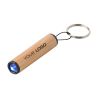 Mini linterna bambú LED llavero anilla metálica FSC - Imagen 3