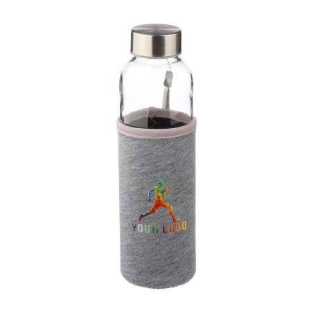 Botella de vidrio Nika de 500 ml con funda de neopreno