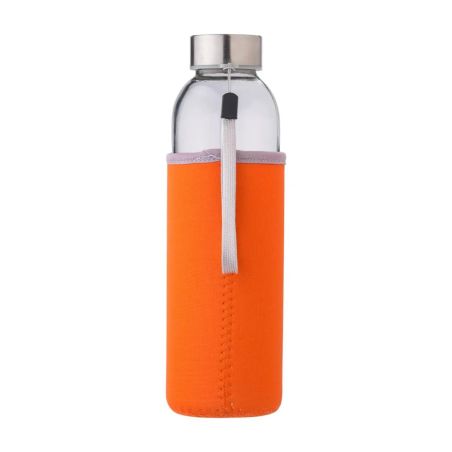 Botella de vidrio Nika de 500 ml con funda de neopreno