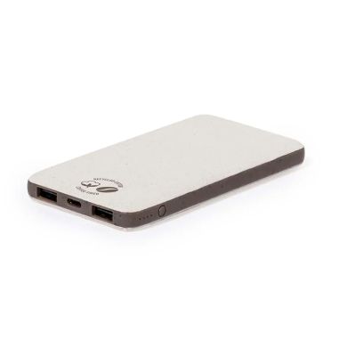 Power bank fibra café algodón reciclado 5000 mAh