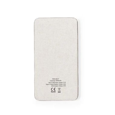 Power bank fibra café algodón reciclado 5000 mAh