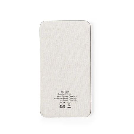 Power bank fibra café algodón reciclado 5000 mAh