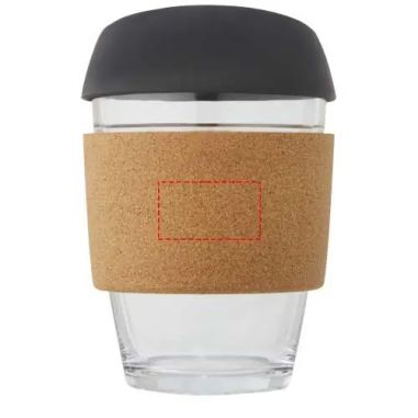 Vaso borosilicato 360 ml corcho tapa silicona LFGB kraft
