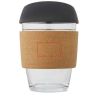 Vaso borosilicato 360 ml corcho tapa silicona LFGB kraft - Imagen 1