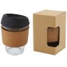 Vaso borosilicato 360 ml corcho tapa silicona LFGB kraft - Imagen 4