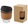 Vaso borosilicato 360 ml corcho tapa silicona LFGB kraft - Imagen 5