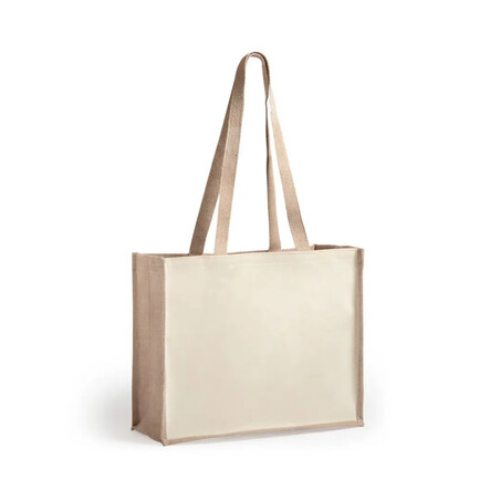 Bolsa de yute laminado y algodón 16 x 31,5 x 39 cm