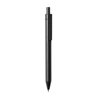Bolígrafo caña de trigo PP pulsador tinta azul 14 cm