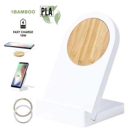 Cargador inalámbrico magnético bambú PLA