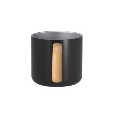 Taza acero inox reciclado 400 ml asa madera