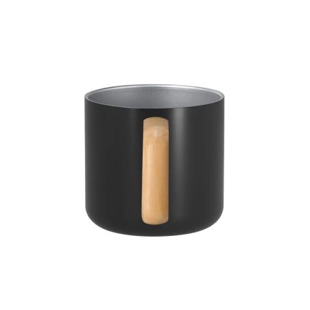 Taza acero inox reciclado 400 ml asa madera