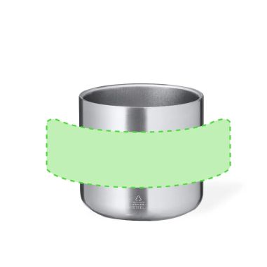 Taza acero inox reciclado 400 ml asa madera