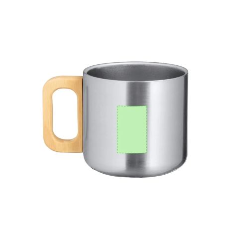 Taza acero inox reciclado 400 ml asa madera