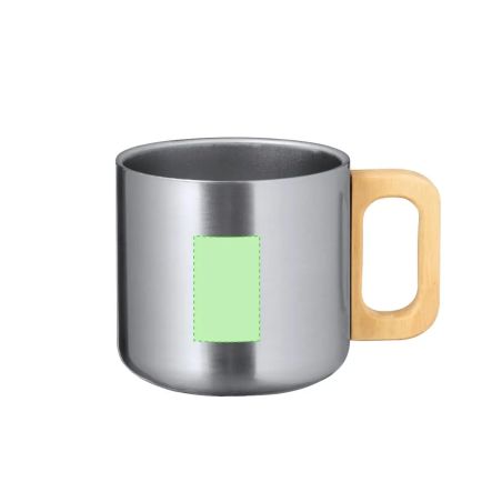Taza acero inox reciclado 400 ml asa madera