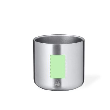 Taza acero inox reciclado 400 ml asa madera