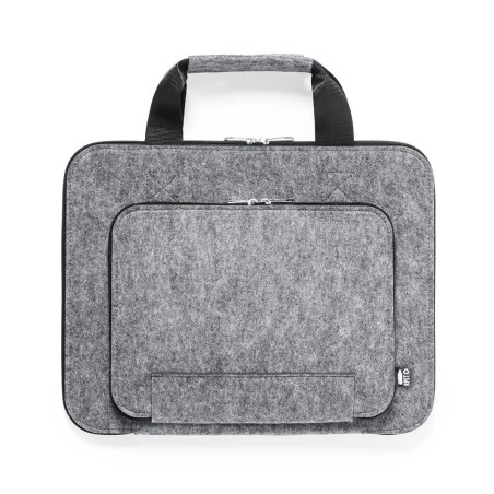 Portadocumentos de fieltro RPET con doble bolsillo