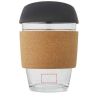 Vaso borosilicato 360 ml corcho tapa silicona LFGB kraft - Imagen 2