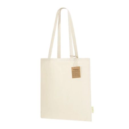 Bolsa algodón orgánico 42x38cm 140g asas largas natural