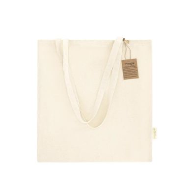 Bolsa algodón orgánico 42x38cm 140g asas largas natural