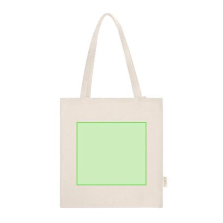 Bolsa algodón orgánico 42x38cm 140g asas largas natural
