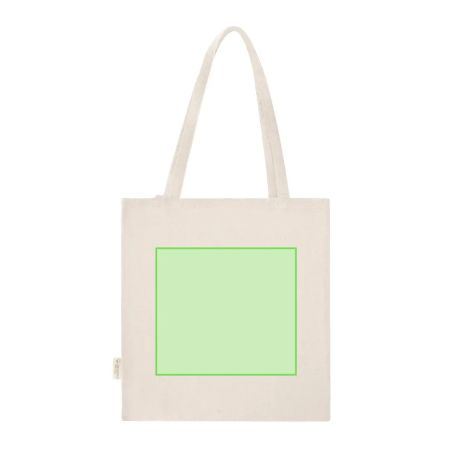 Bolsa algodón orgánico 42x38cm 140g asas largas natural