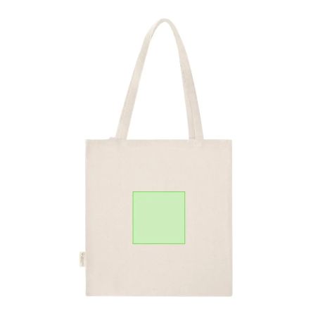 Bolsa algodón orgánico 42x38cm 140g asas largas natural