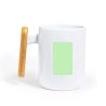 Taza cerámica 480 ml asa bambú caja kraft blanco LFGB FSC - Imagen 8