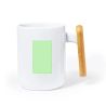 Taza cerámica 480 ml asa bambú caja kraft blanco LFGB FSC - Imagen 9