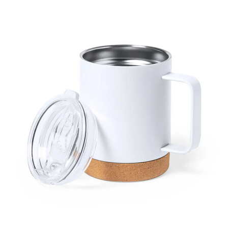 Taza térmica acero inoxidable 330 ml con base de corcho