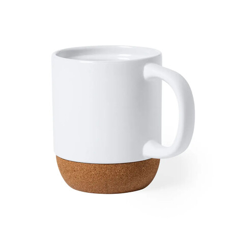 Taza de cerámica mate 420 ml con base de corcho