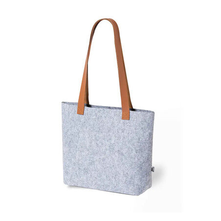 Bolsa de fieltro RPET con asas de polipiel