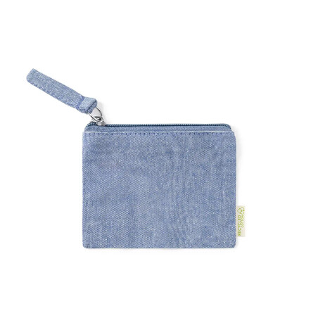 Monedero de algodón reciclado GRS con cremallera 8x10.5 cm