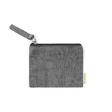 Monedero de algodón reciclado GRS con cremallera 8x10.5 cm
