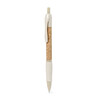 Bolígrafo corcho caña trigo ABS pulsador tinta azul 14.5cm - Imagen 1