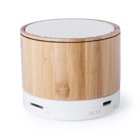 Altavoz Bluetooth bambú ABS rejilla metálica 3W 5.1 cm