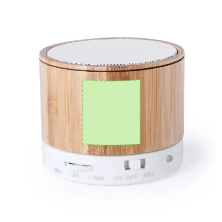 Altavoz Bluetooth bambú ABS rejilla metálica 3W 5.1 cm
