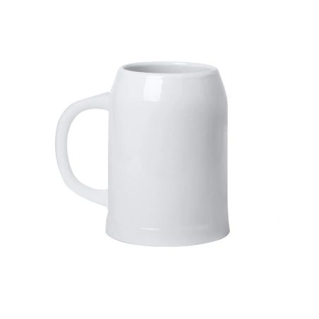 Jarra cerámica 700ml blanca cerveza microondas asa