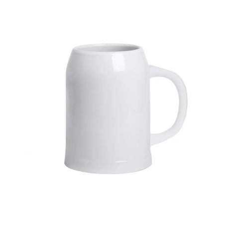 Jarra cerámica 700ml blanca cerveza microondas asa