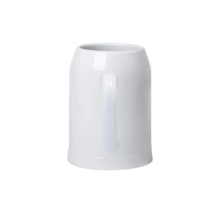 Jarra cerámica 700ml blanca cerveza microondas asa
