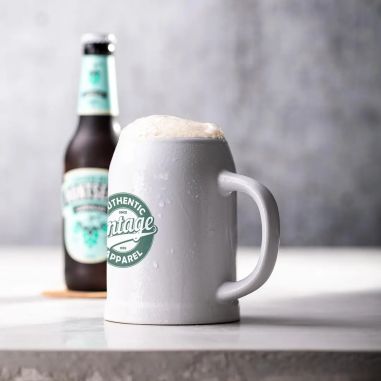 Jarra cerámica 700ml blanca cerveza microondas asa
