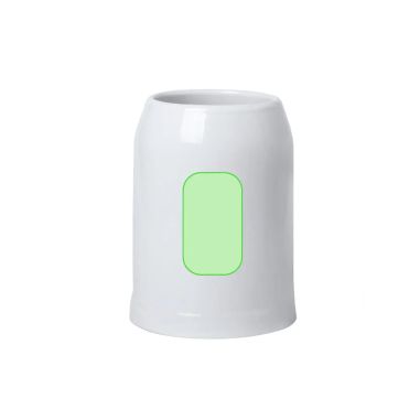Jarra cerámica 700ml blanca cerveza microondas asa