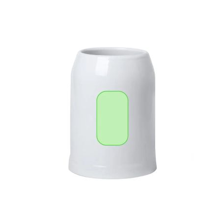 Jarra cerámica 700ml blanca cerveza microondas asa
