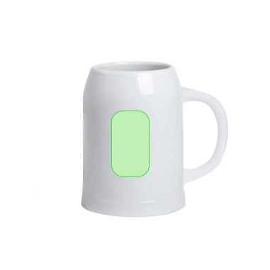 Jarra cerámica 700ml blanca cerveza microondas asa