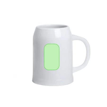 Jarra cerámica 700ml blanca cerveza microondas asa